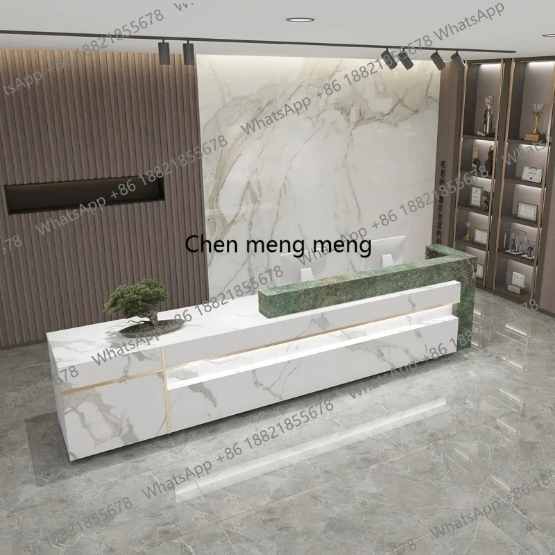 

EE182 Nordic Luxury Marble Reception Desks Modern Design Hotel High-end Cashier Desk Creative Commercial Furniture Pulpitos