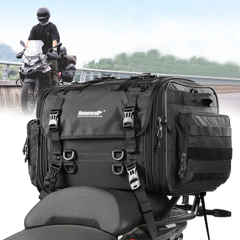 

Motorcycle Travel Luggage Bag Waterproof 40L-60L Expandable Big Capacity Motor Tail/Trunk/Rack Bag For Most motorcycle