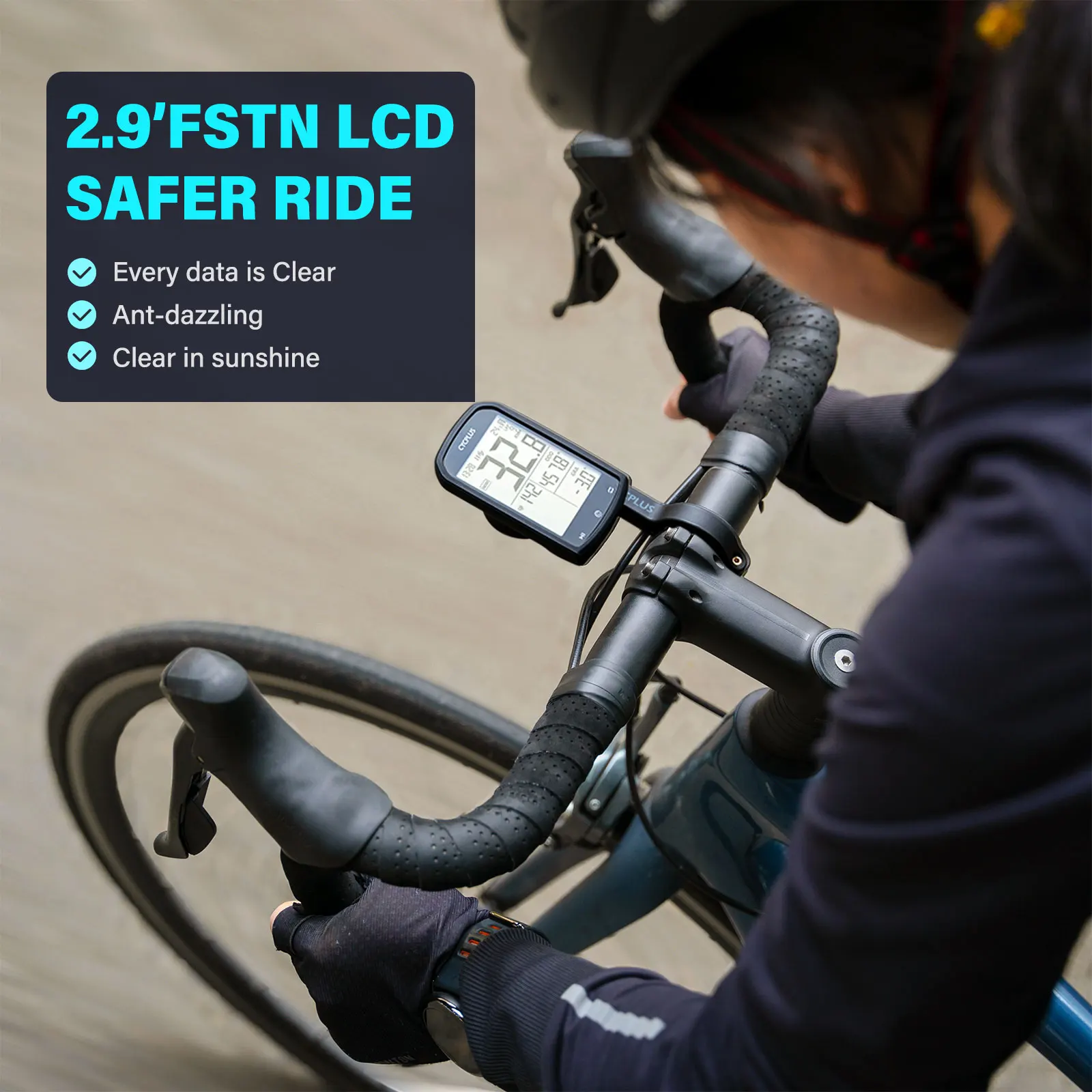 CYCPLUS-GPS Velocímetro De Bicicleta, M1 Computador De Ciclismo, Bicicleta Odômetro, Bluetooth 4.0, ANT Além disso IPX6, Acessórios De Bicicleta