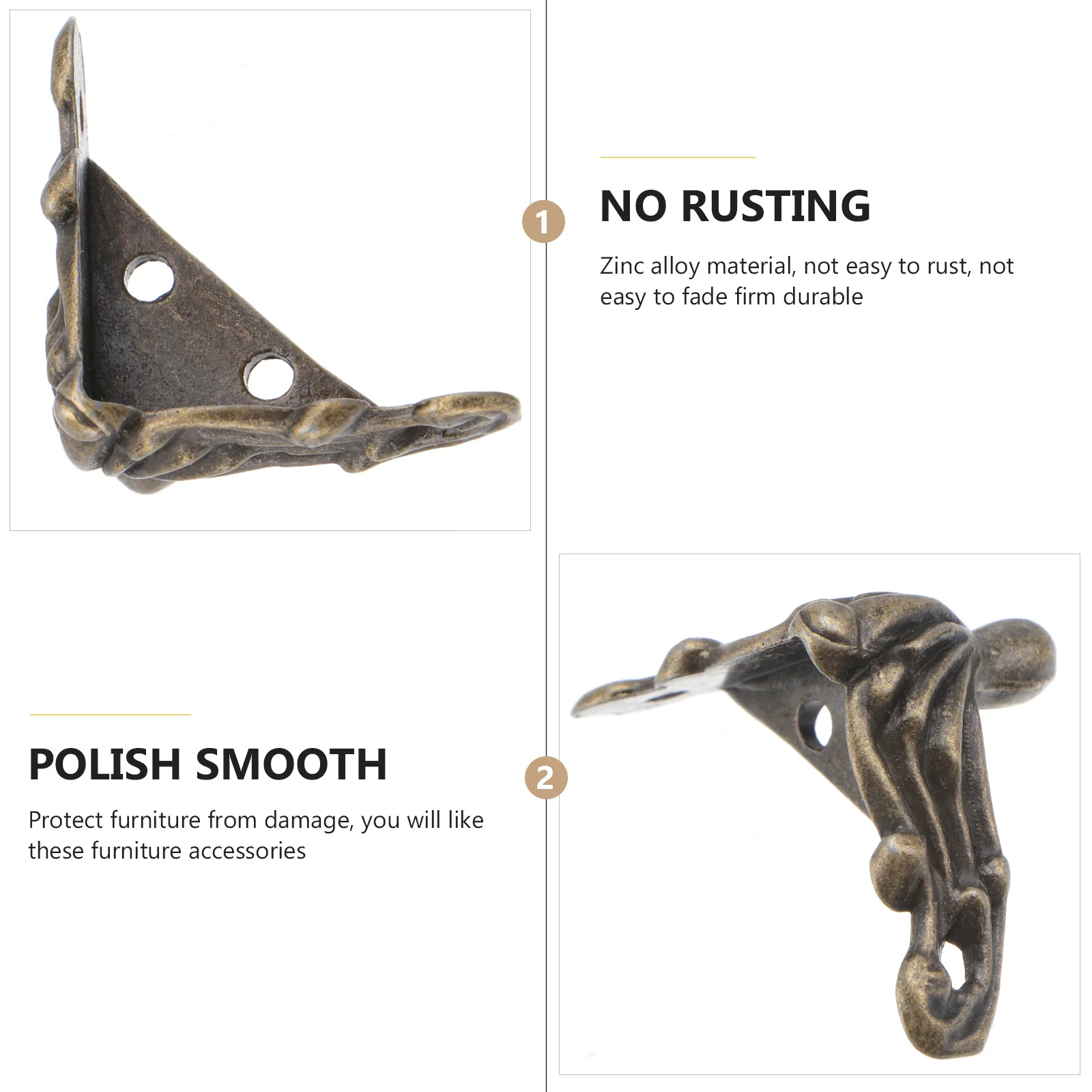 

12pcs Corner Protectors For Gift Box Furniture Feet Zinc Alloy Wood Box Support Legs Furniture Accessories