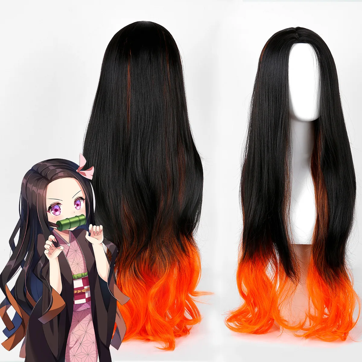 Demon Slayer: Kimetsu no Yaiba Cosplay Wigs Kamado Nezuko Role Playing Kamado Tanjirou Agatsuma Zenitsu Halloween Anime Wigs