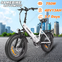 SAMEBIKE LOTDM200 Folding Electric Bicycle 750W Motor 48V13AH Lithium Battery Electric Bike 20*4.0 in Fat Tire Adult City E Bike