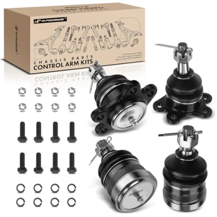 Set of 4 Front Upper Lower Ball Joints Kit Compatible with Chevy and GMC - Tahoe 1995-2000 Express 1996-2002 Yukon 1995-1999 Sa