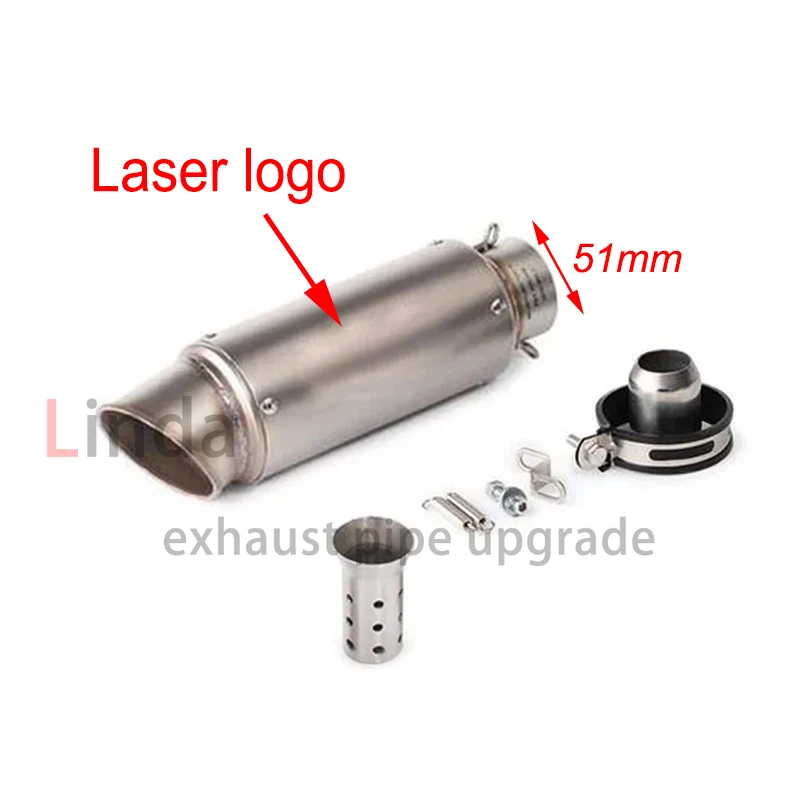 Silenciador de escape Universal para motocicleta, sistema de escape de 51mm y 60mm con DB Killer para YAMAHA mto7 r1 r3 z900