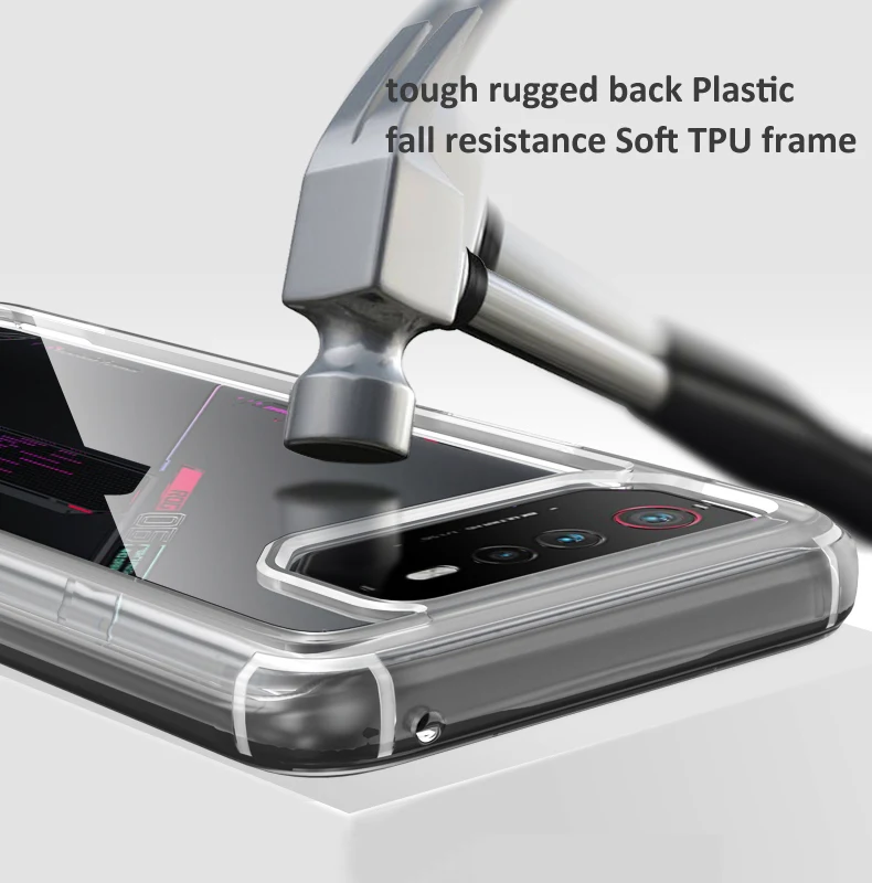 Tough Rugged Armor Case For Asus ROG Phone 6 5 5s ROGPhone  Anti-drop Resistance Defender Transparent Acrylic Back Cover