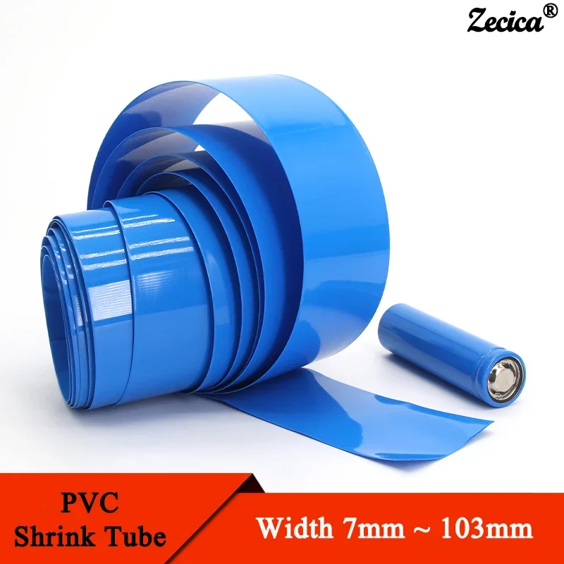 

1m~50m PVC Heat Shrink Tube 18650 Lipo Battery Pack Width 7mm ~ 103mm Insulated Protection Film Wrap lithium Case Cable Sleeve