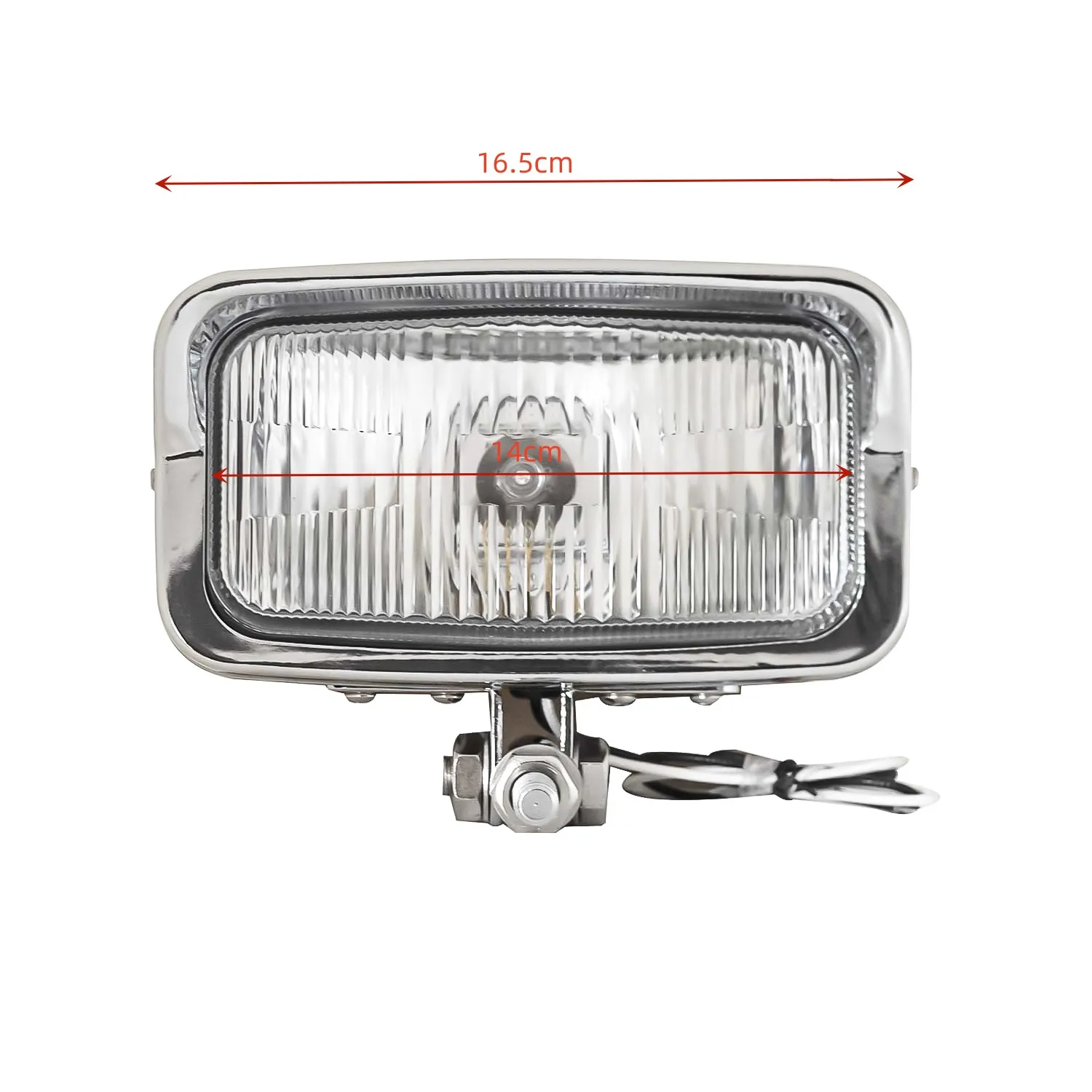 39-2-1-06 Dixie 6v 45W Motorcycle Chrome Headlight Assembly Rectangle Lamp