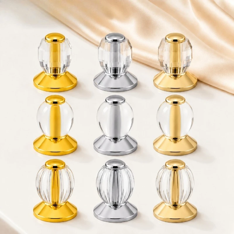 Acrylic Crystal Cabinet Pulls, Wardrobe Door Handles, Multi-purpose Decorative Knobs for Fruit Tray and Jar Lid, Single Hole