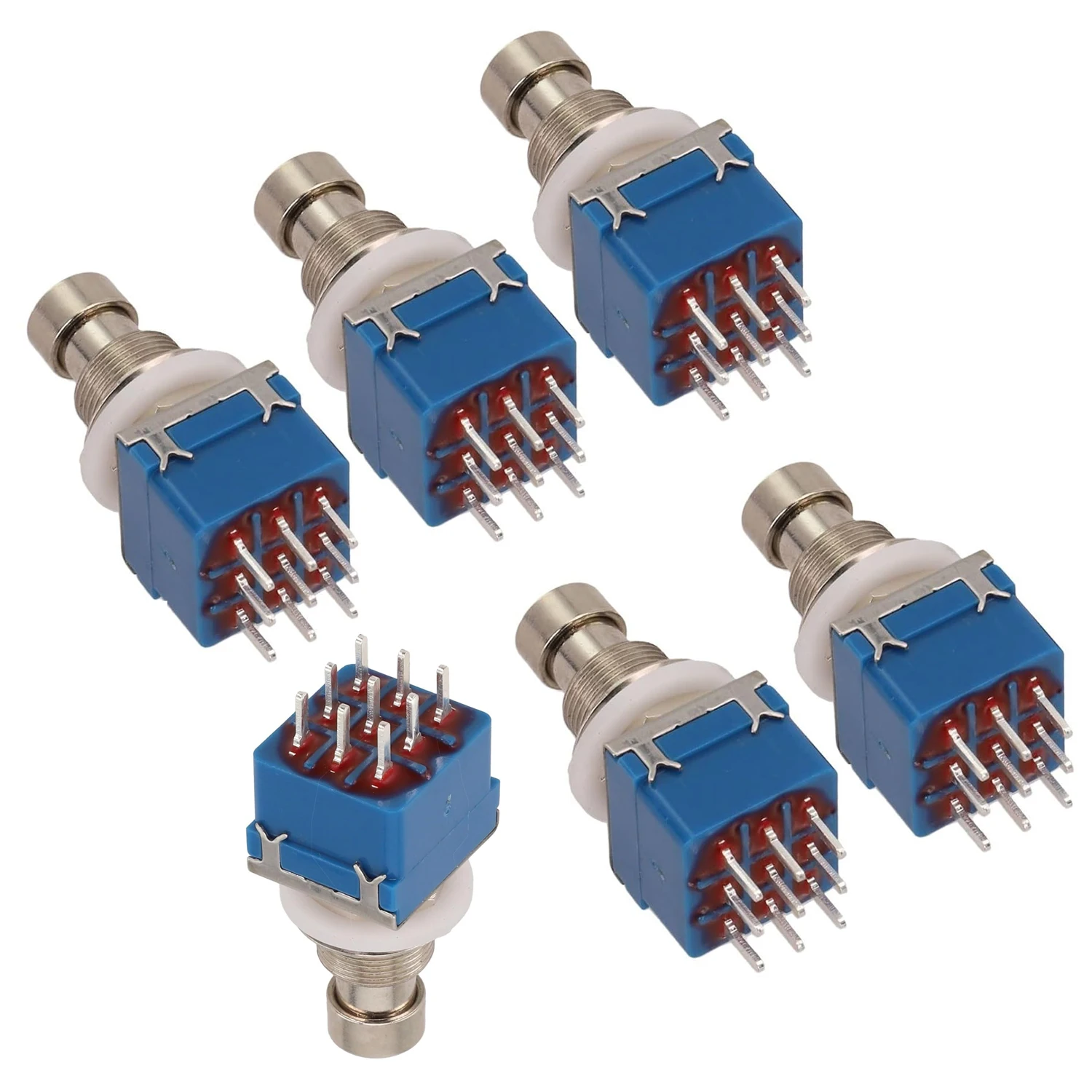 【セール中】DAIERBUMP 6 個ギターエフェクトペダルスイッチ 3PDT フットスイッチ PCB ボタンオンオンラッチング 9 ピントゥルーバイパス