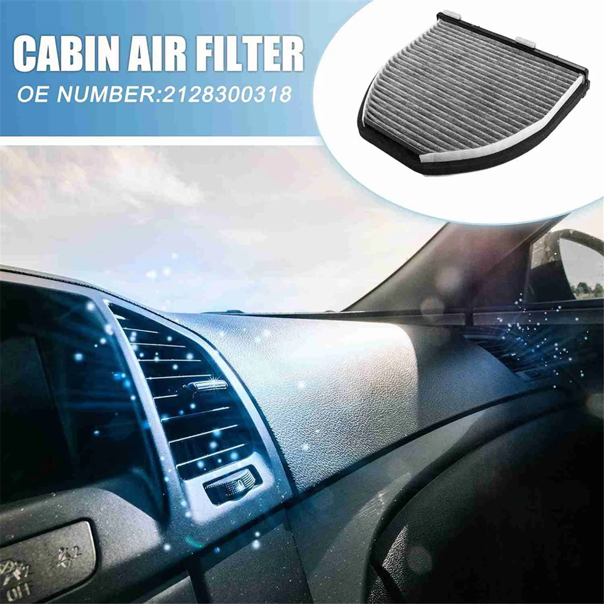 2Pcs Car Cabin Air Filter Cooling System 2128300318 2048300018 for Mercedes-Benz W204 W212 Activated Air Filter