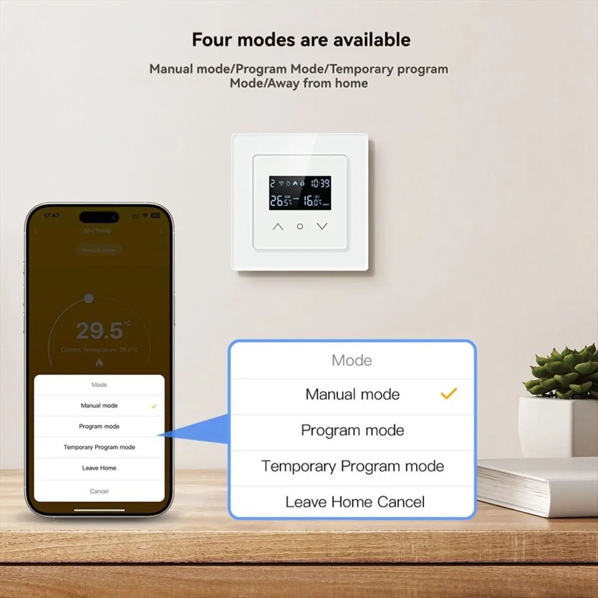 

Tuya WiFi Smart Thermostat House Room Temperature Controller Digital LCD Display Wall-Mounted Boiler 3A