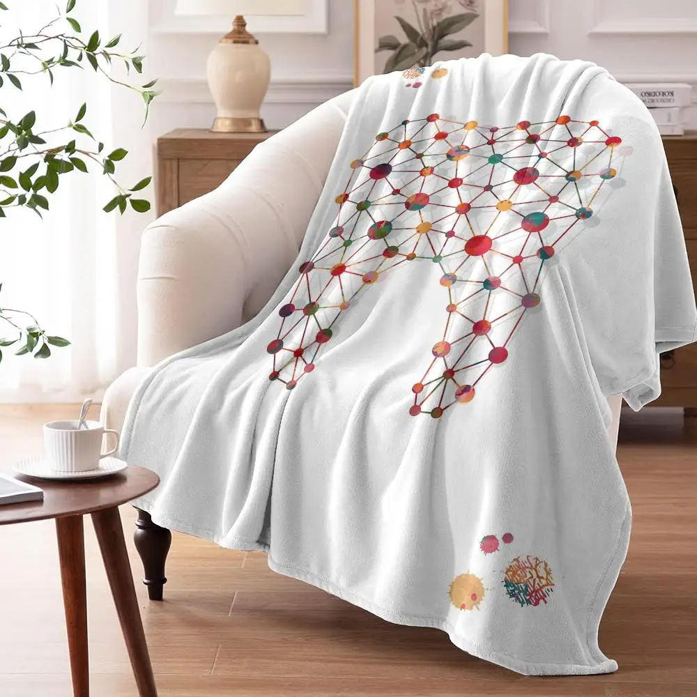 Teeth Implant Watercolor Throw Soft Flannel Throw Summer AC Blanket Lightweight Cool Nap Blanket for Sofa Bed Couch Travel