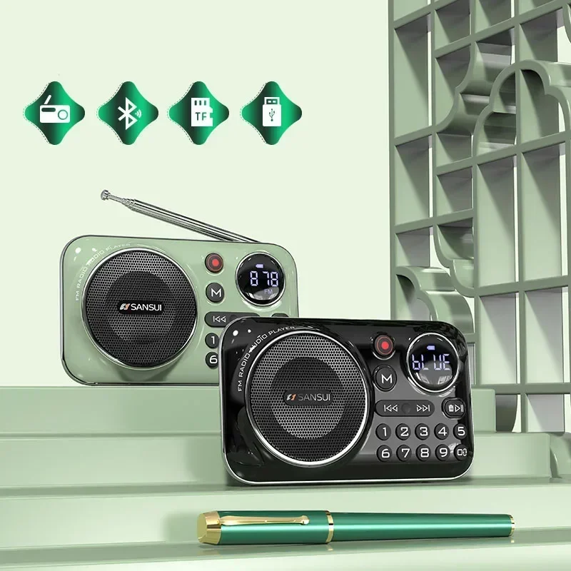 F21 Portable Bluetooth Speaker FM Radio 70MHz-108MHz Support FLAC APE TF Card USB Outdoor Music Player Record Device