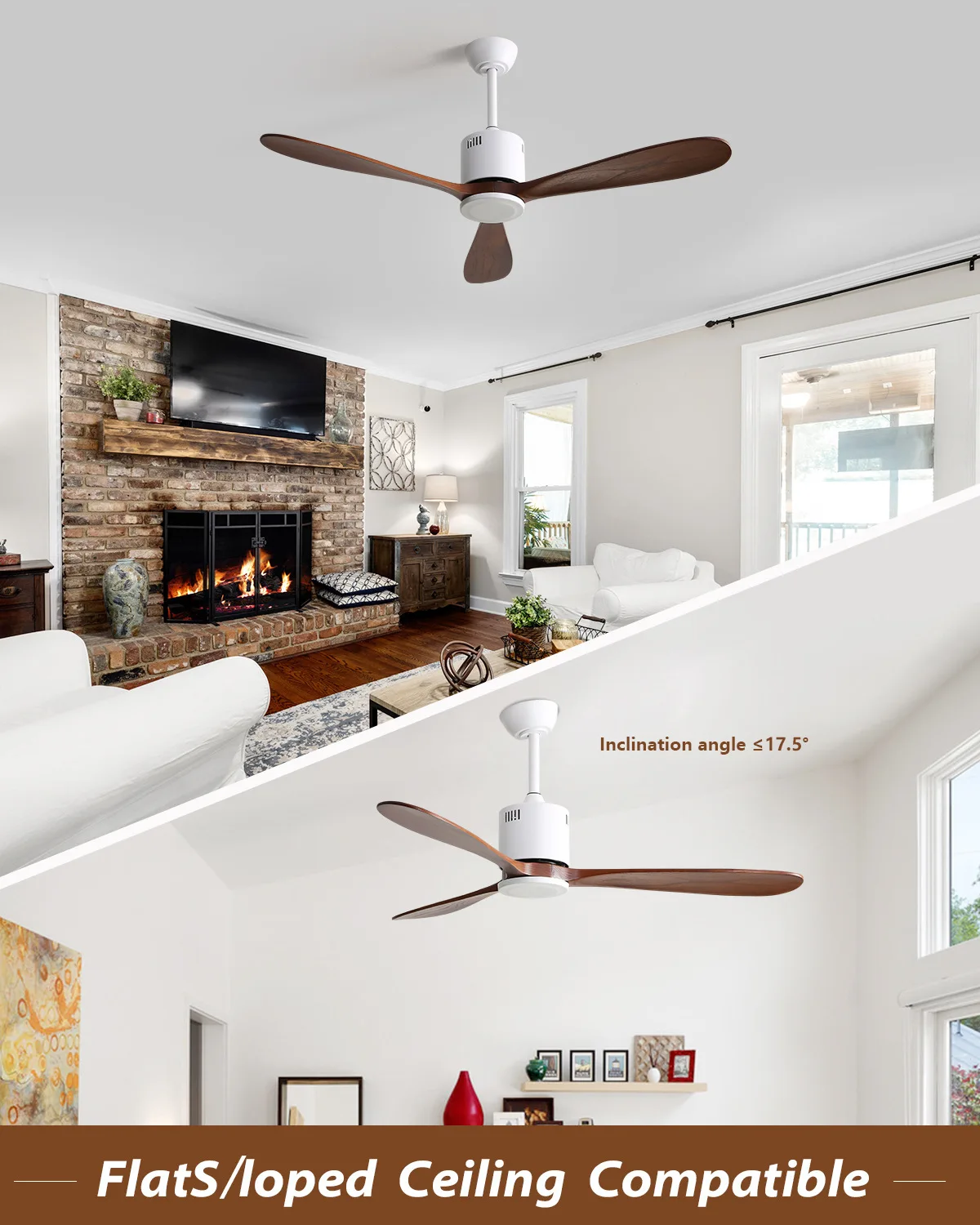 European style simple fan LED light integrated 52 inch inverter fan light living room dining room fan chandelier