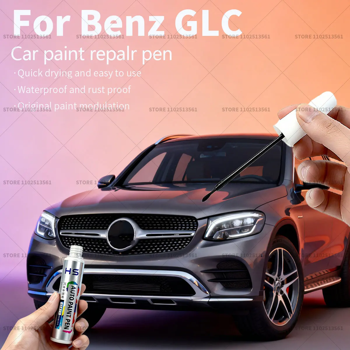 

Car Paint Repair Pen For Mercedes-Benz GLC Touch Up Scratch Remover DIY Auto Accessories Gray 7992 White 149 Blue 896 Red 3996
