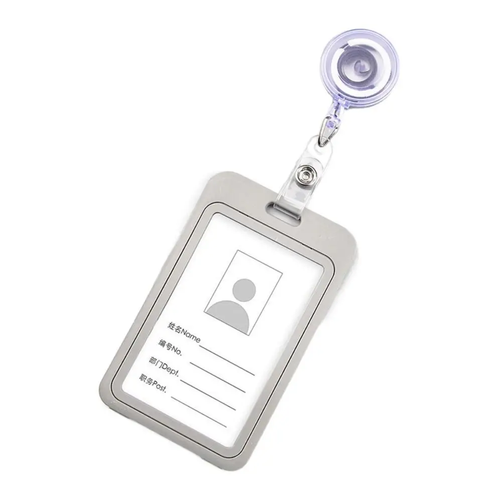 プラスチック製格納式カードカバー多色ソリッドビジネスクレジットカードホルダー名刺バッジバスパスカードバスカードカバーケース