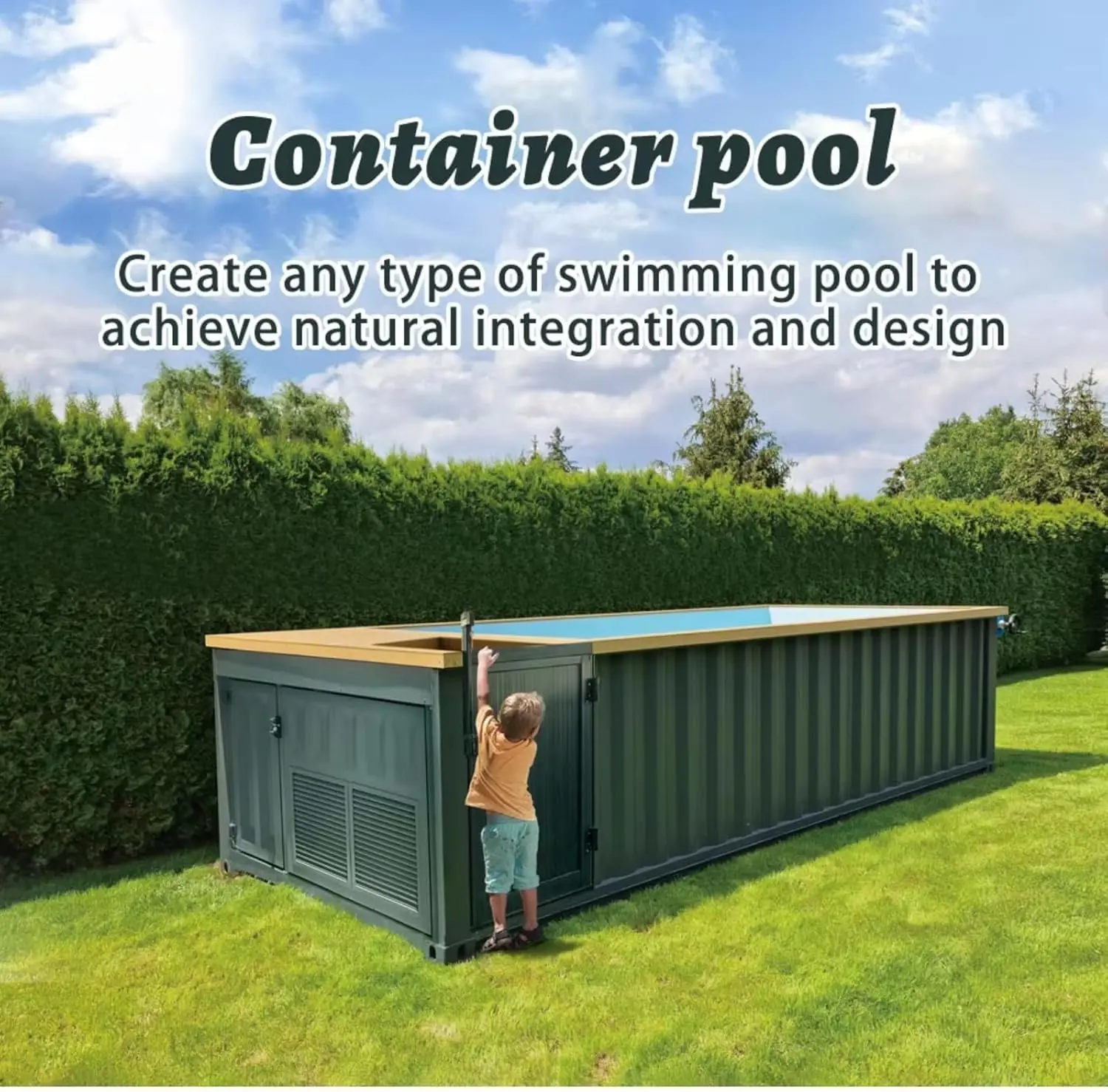 Customizable Container Swimming Pool 20ft Prefabricated Container Swimming Pool Suitable for DIY Installation in Small Yard
