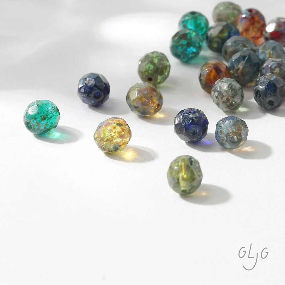 8 pezzi di vetro smaltato ceco onda trasparente perline di ananas braccialetto collana risultati accessori gioielli fai da te forniture