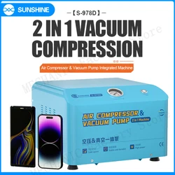 SUNSHINE S-978D 2 in 1 Air Compressor and Vacuum Pump Integrated Machine for mobile phone LCD repair phone refurbishment