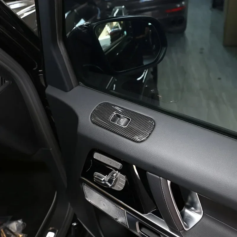 

Gao Ruying For Mercedes Benz G Class W463 2019-24 ABS carbon Fiber Car Window Lift Button Frame Trim Cover Interior Accessories