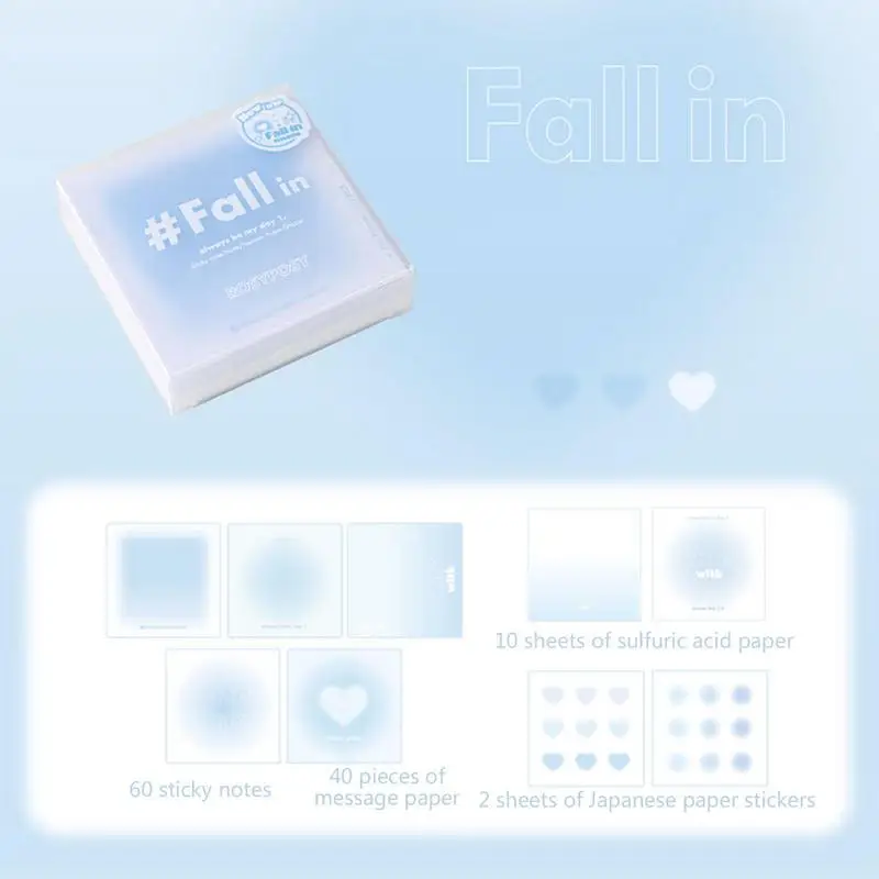 Post Notes Adhesive Gradient Note Pad Tiny Memo For Office School Home Easy To Post Cute Note Paper For Girls Kids