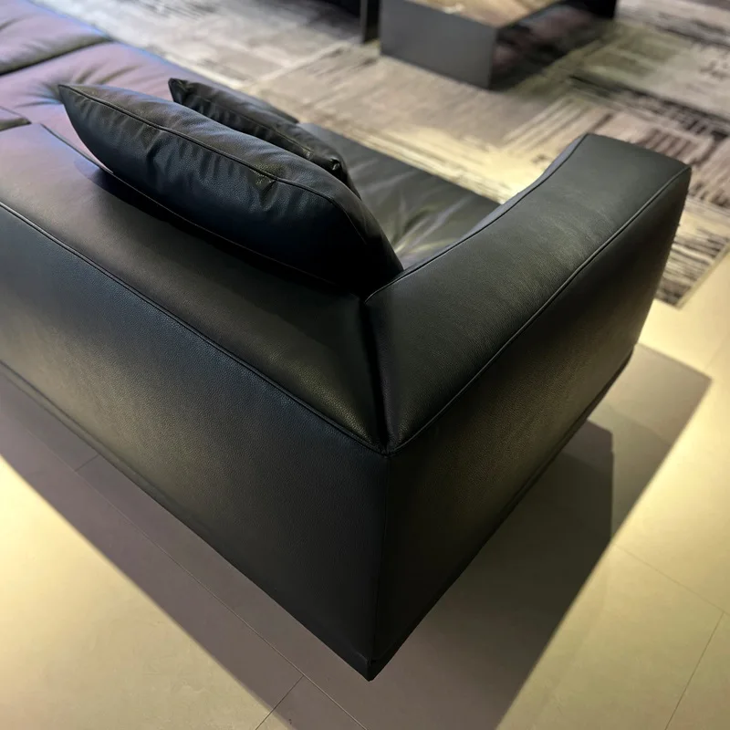 De eerste laag Italiaans eenvoudig halfgroen leren bank van rundleer