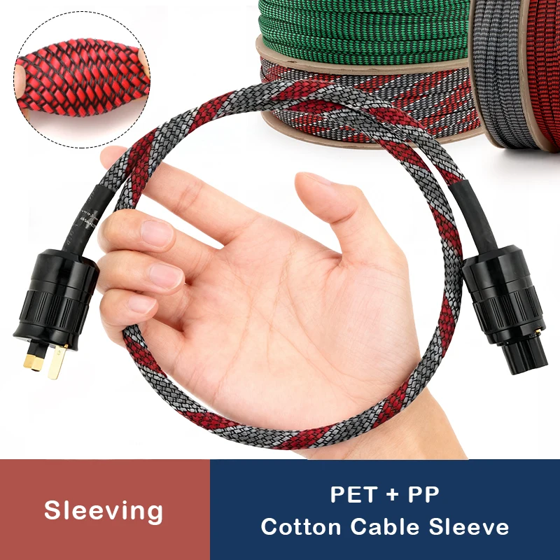 1/5/10m Braided Cable Sleeve 4mm 8mm 12mm PET+PP Cotton Yarn Mixed Expandable Flexible Insulate Line Protector Wire Wrap Sheath