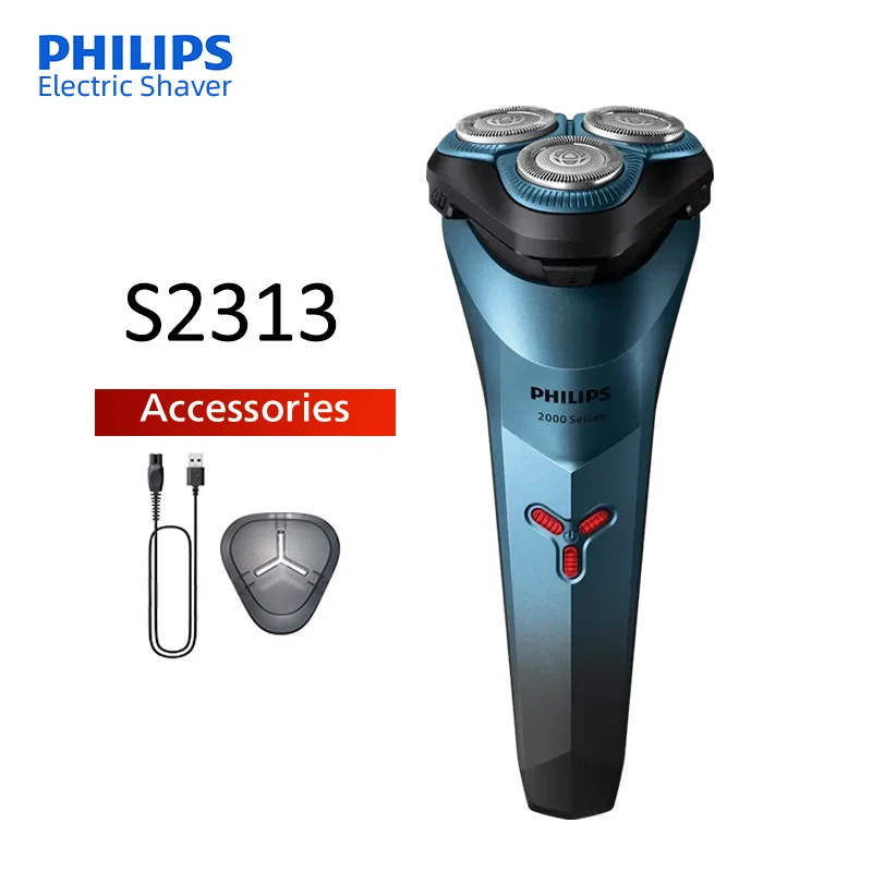 

PHILIPS New S2313 Electric Shaver Dry Wet Shaving Triple Blade 4-Way Floating Head Men's Beard Trimmer Portable Razors Machine