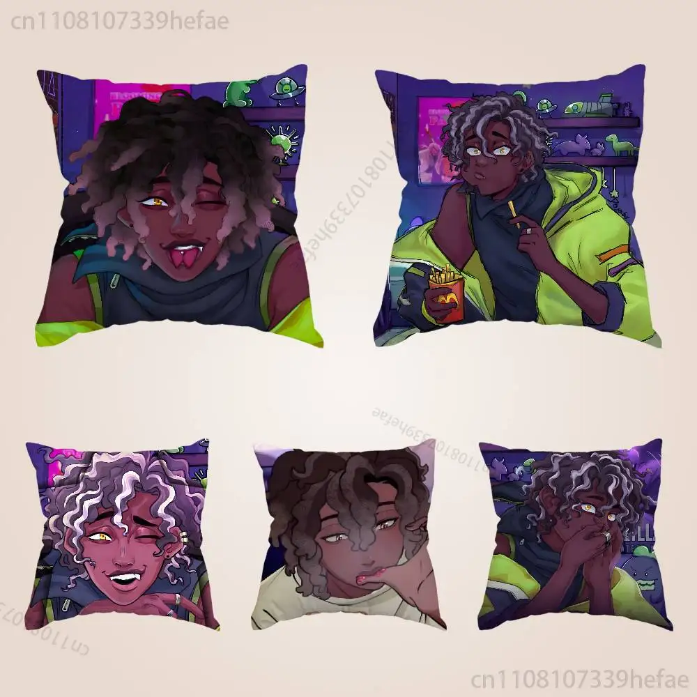 

Micah Yujin E-ERROR143 Funny Pillow Case Anti-dustmite Pillowcase Invisible Zipper Silky Short Plush Sofa Cushion Cover