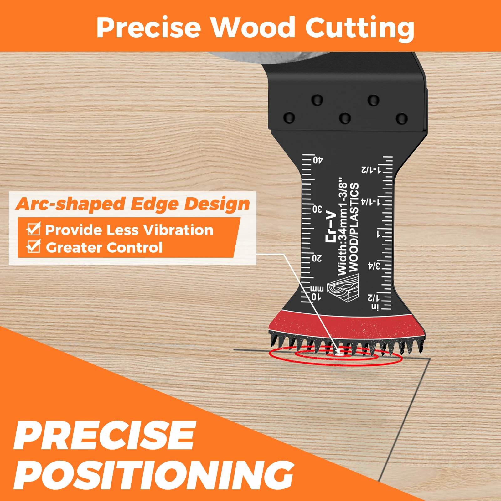 5Pcs Japanese Tooth Oscillating Saw Blades Efficient Oscillating Multitool Blade Triple Ground Japanese Teeth Arc Edge Cutting