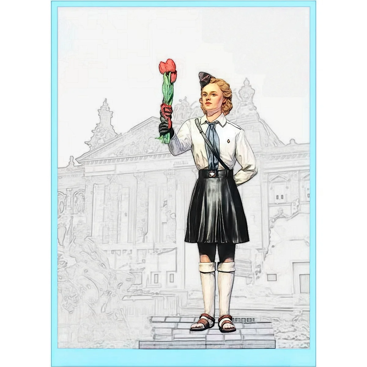 

Комплект неокрашенной модели из смолы 54 мм, военная тема, голландская девочка (с основанием) - разобранная и неокрашенная GK (1621 + 1623)