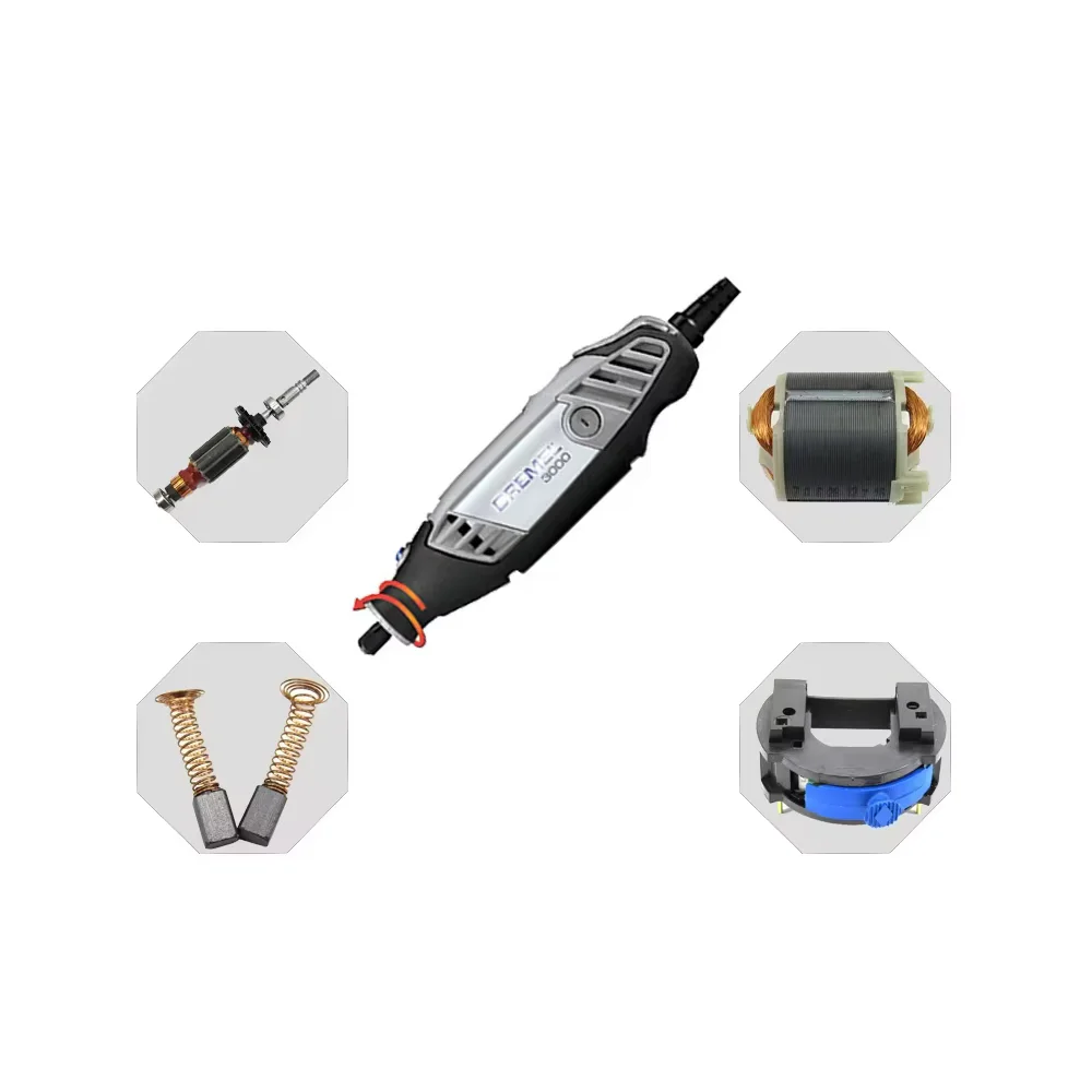 AC220-240V Power Tool Parts Replace for Bosch Dremel Engraving Machine 3000 Stator Rotor Carbon Brush Switch Speed Regulation