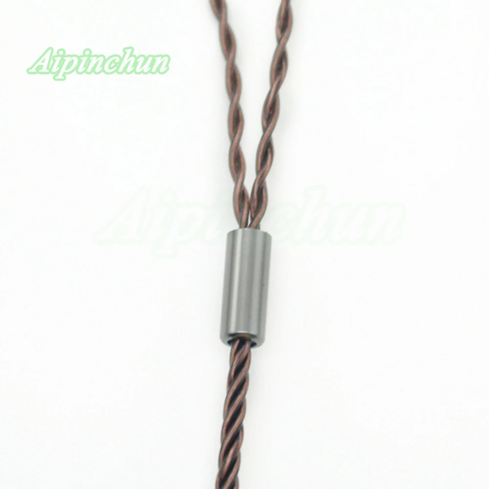 Kabel Headphone Aipinchun MMCX dengan Pengendali Volume Mikrofon untuk Shure SE215 SE315 SE425 SE535 SE846 3.5Mm L Jack Lentur