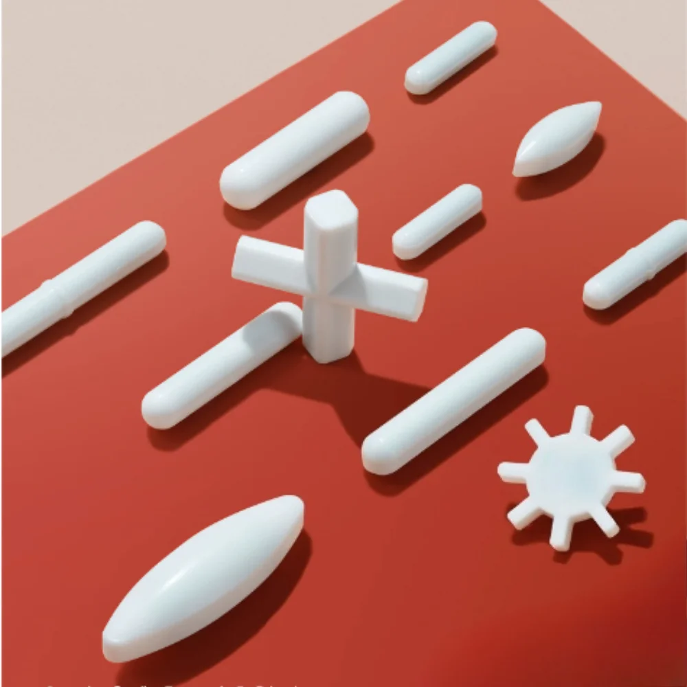 Cylindrical Segmented PTFE Magnetic Stirring Rods Laboratory Mixing Rotors High Speed Stable Chemical-Resistant Set