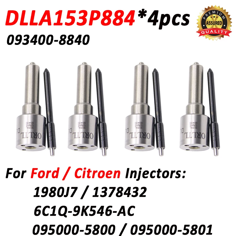 4pcs Nozzle DLLA153P884 093400-8840 Diesel Injection Spray DLLA 153 P 884 For Ford Transit 095000-5800 6C1Q-9K546-AC