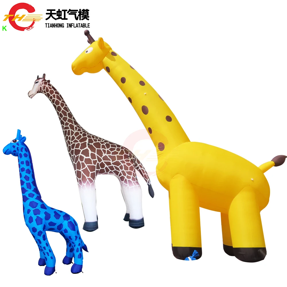 

Free Shipping 6mH Lifelike Realistic Giant Inflatable Giraffe Replica giant inflatable giraffe Model for sale