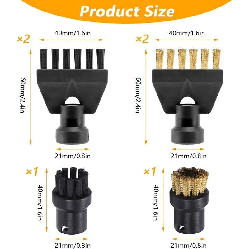 Peças de reposição plásticas para Karcher, Brush Attachment Set, Round Flat Brush Heads, SC1, SC2, SC4, SC5