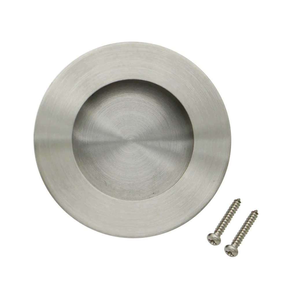 

10pieces wholesale 65mm Dia stainless steel round flush door handles for kitchen cabinet door