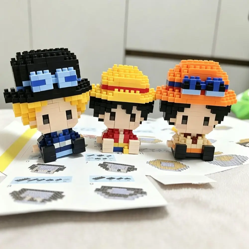 One PIECE Sun God Nika Luffy Micro Building Block Chopper Ace Buggy -3D Anime Model Assembly Mini Bricks Figure Toys For Gift view 6