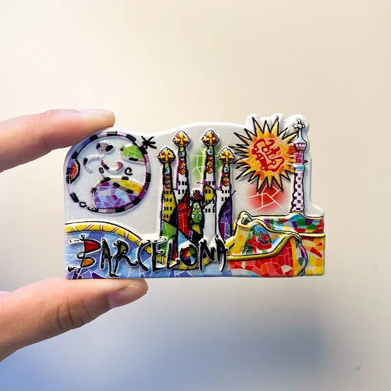 

Barcelona3d3D Mosaic Building Magnetic Fridge Magnet Spain Travel Souvenir Home Decoration