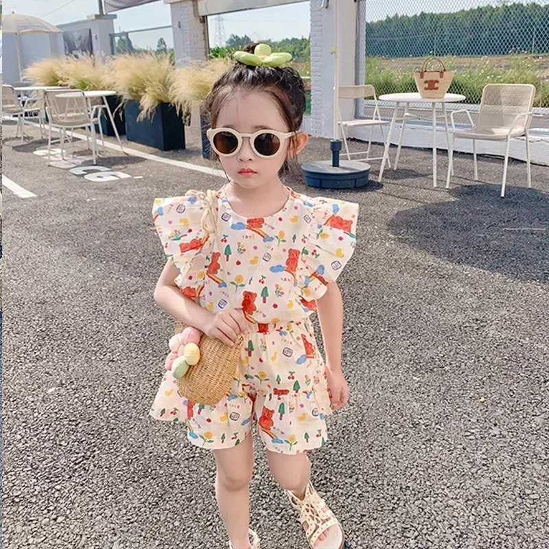 Girls Clothes Set Summer Shirt+Pants Toddler Girl Tops Shorts New Brand Kids Outfits Children Clothing Suit Baby Girl Clothes