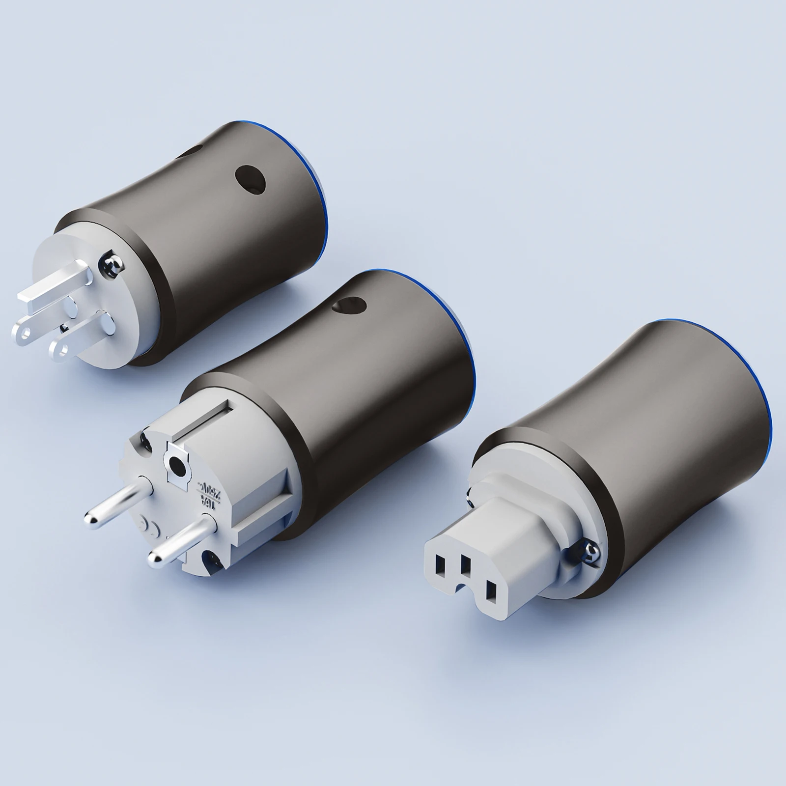 Plugue de alimentação de prata pura Monosaudio Hi-End CRYO -196 ° C UE EUA Schuko Power plug Conector de alimentação de prata sólida de alta pureza