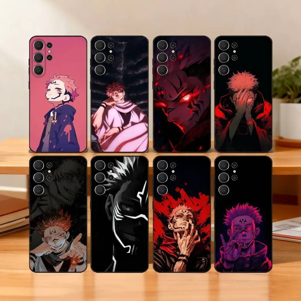 

S-Sukuna Anime R-Ryomen Phone Case For Samsung S25,24,23,22,30,21,10,9,Ultra,Plus,Lite,FE Black Soft Case