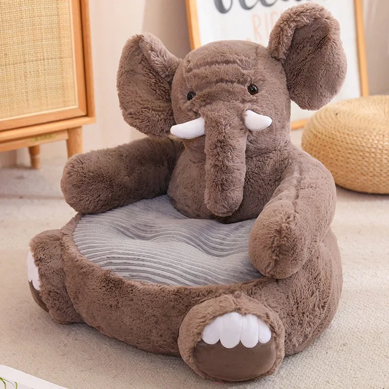 

Kids Sofa Armchair Toddler Couch Portable Foldable Plush Removable Washable Cover Soft Foam Seat Nursery Playroom Cute Brown