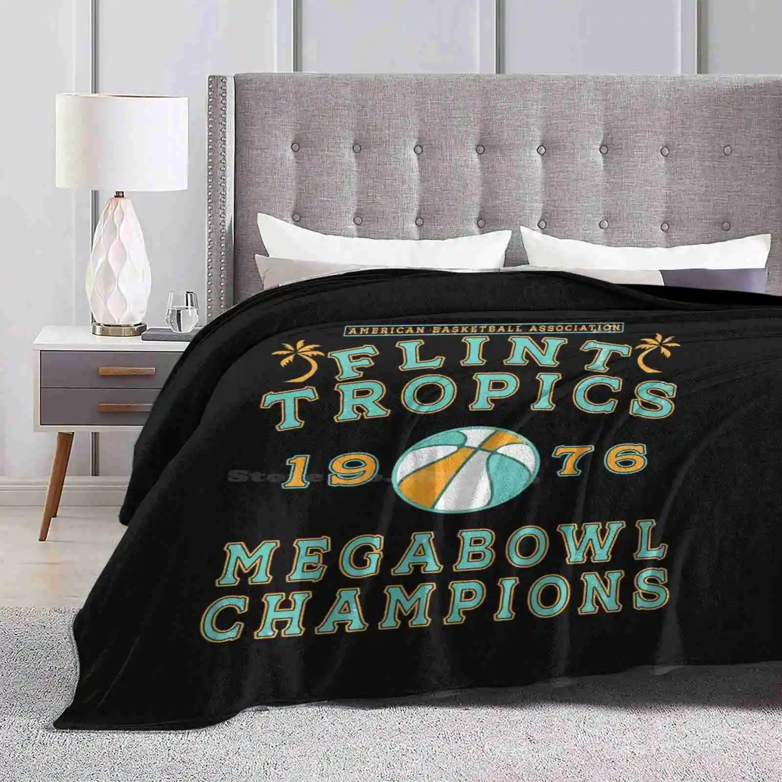 Retro Flint Tropics Megabowl New Selling Custom Print Flannel Soft Blanket Basketball Semi Pro Flint Tropics Jackie Moon Will