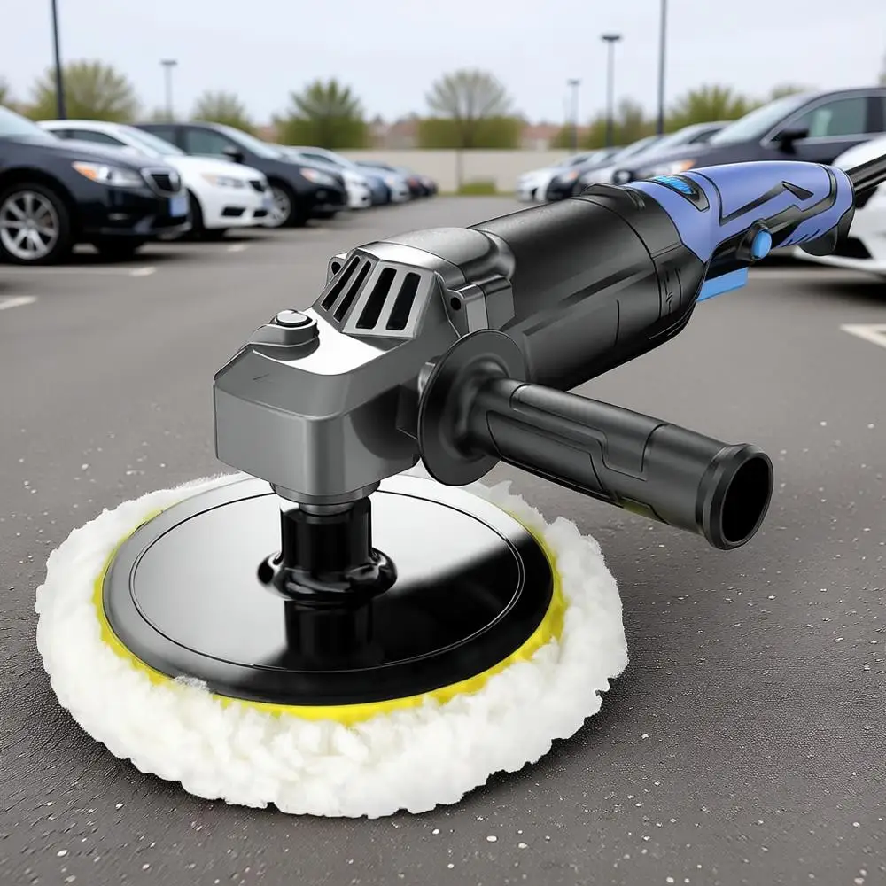 

Polisher, Rotary 1200W, Car Polishing Kit, Speed 1600-3500RPM, 6/7inch Backing Plate