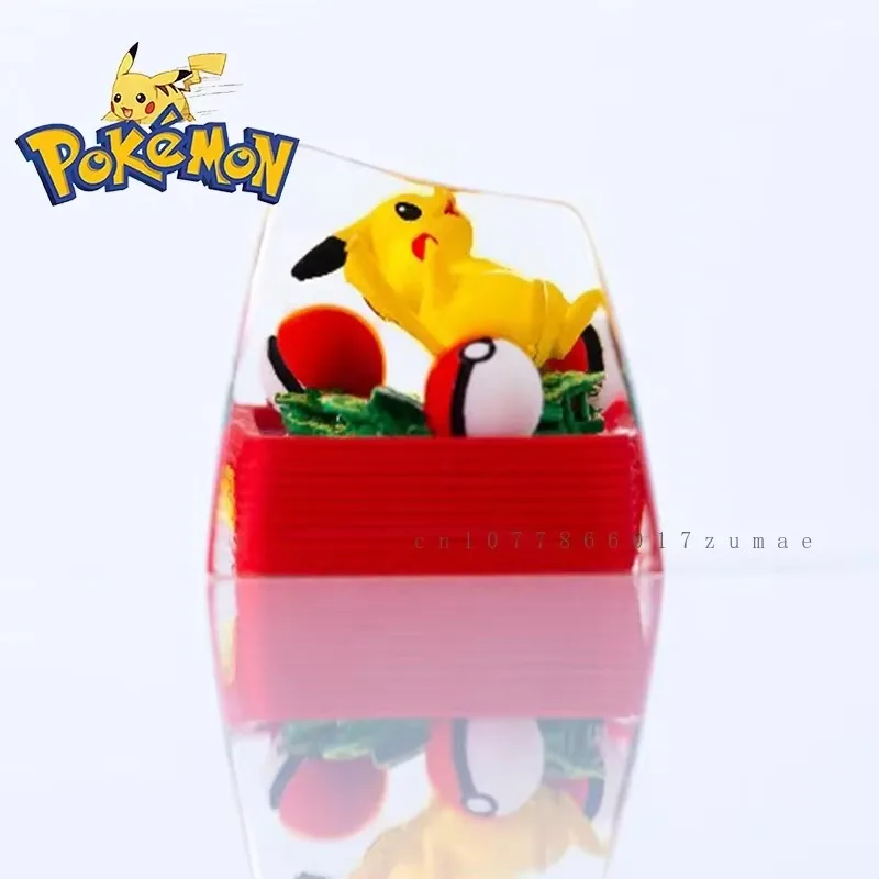 Japan Anime Pokemon Custom Resin Micro Transparent KeyCap Pikachu Keycaps Mechanical Creative Computer Keyboard Cap Cute Gift