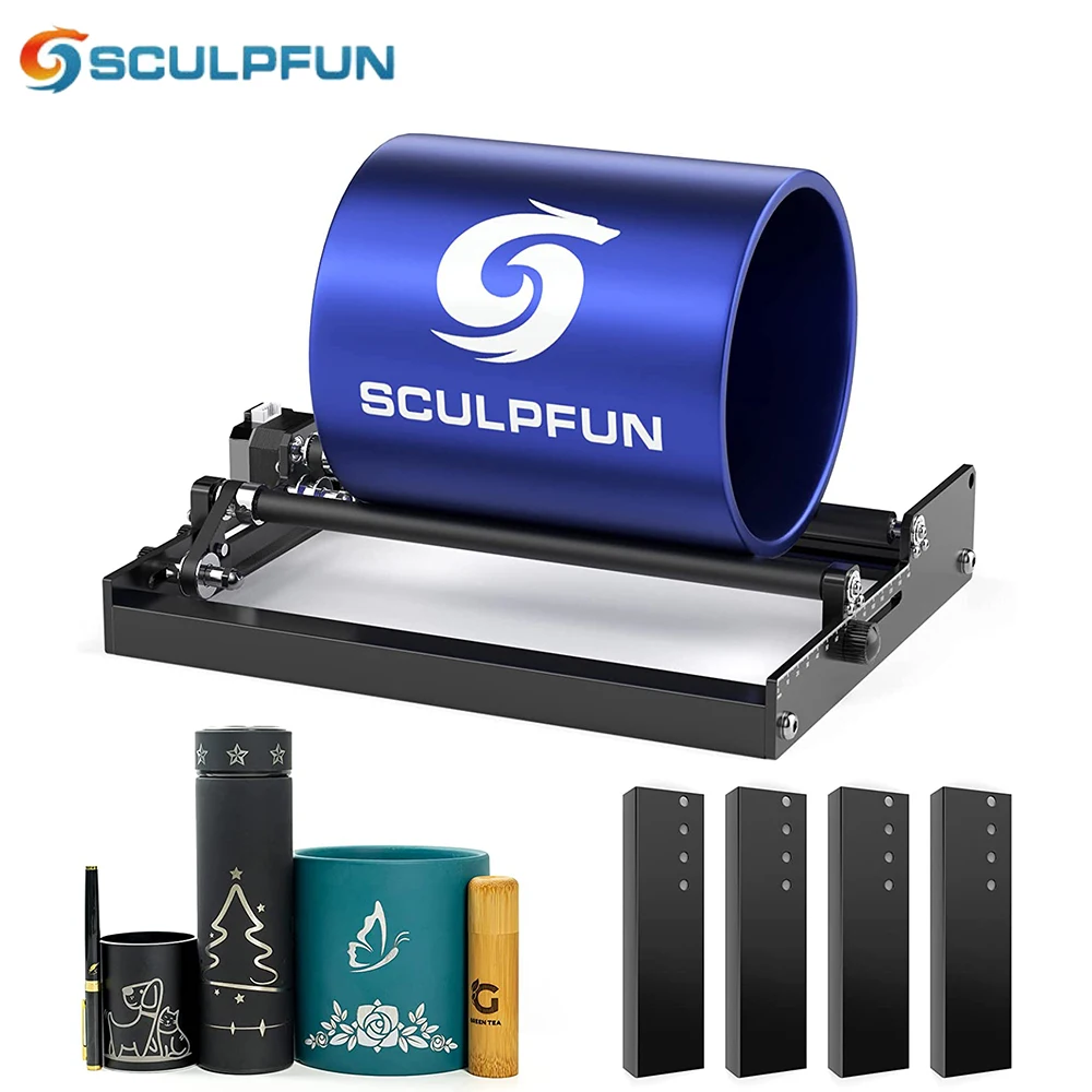 

SCULPFUN Laser Rotary Roller Y-axis Rotary Roller with 360°Rotating for laser Engraving Cylindrical Objects Cans