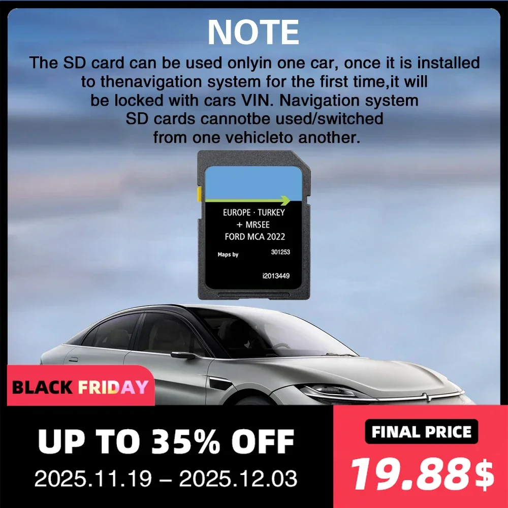 

MCA 2022 for Ford Galaxy from 2010 to 2015 SD Navigation Card GPS Update Version of Map Europe Free Delivery Cost