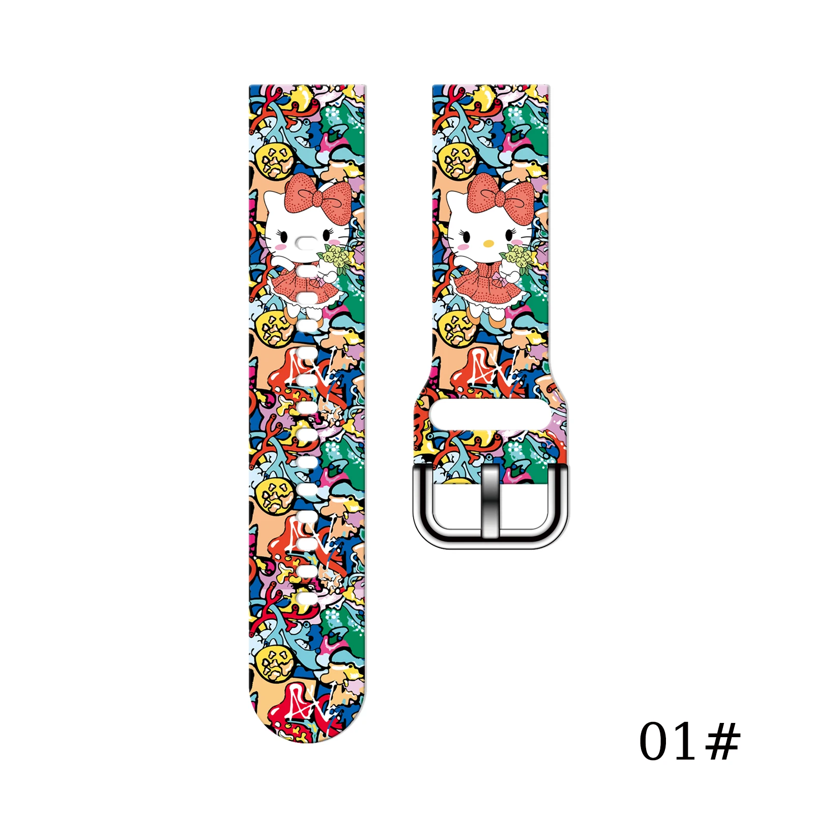 

Sanrio Colorful Hello Kitty 20mm Watch Strap for Samsung Galaxy Watch 7/6/5 40/44mm Replaceable Bracelet for Xiaomi Amazfit Band